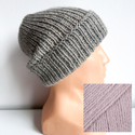 KIARA Mütze mit Umschlag 100% Alpaka 9035 lawendowy szron Herbst-Winter