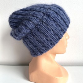MIRA – ręcznie robiona czapka beanie merino + moher i jedwab 13 dżins