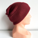 VARELLA Beanie-Mütze mit Umschlag 100% Baby-Merinowolle 51 Bordeaux