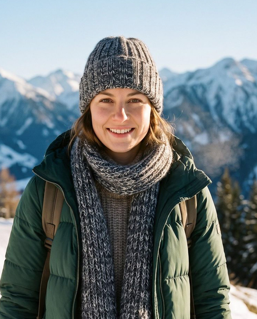 LAURIN Mütze mit Umschlag aus Alpaka 100% Alpaka 506/100 Dunkelgrau