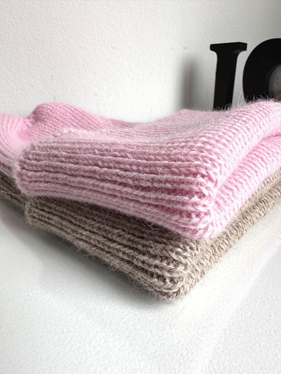 HELEN – czapka z 100% alpaki wywijana 3140 jasny róż