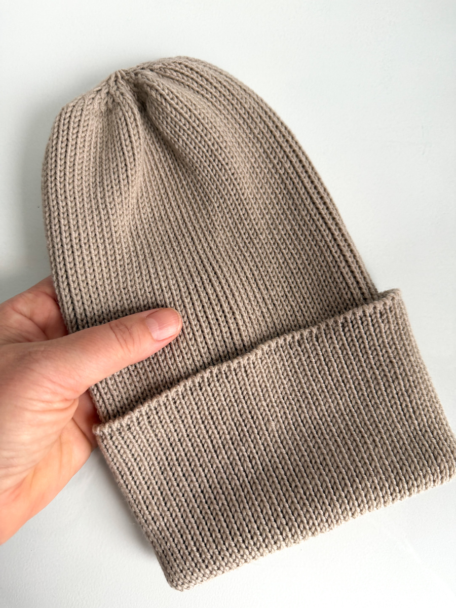 VARELLA – czapka merino wywijana 100% Baby Merino 64 jasny dąb