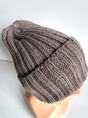 HELLI – czapka beanie wywijana z wełny baby merino 100% 17 beż, jesienno-zimowa, unisex