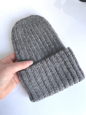 LAURIN Turn-Up Alpaca Beanie 517 Medium Grey