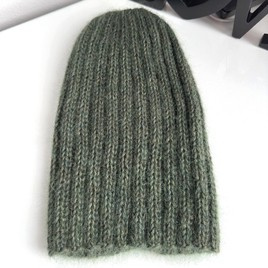 MARGARET 2.0 – czapka beanie damska alpaka + podwójny moher i jedwab 7895/19 Ciemnozielony