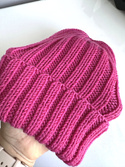 HELLI Beanie-Mütze mit Umschlag aus Baby-Merinowolle 08 Fuksja unisex