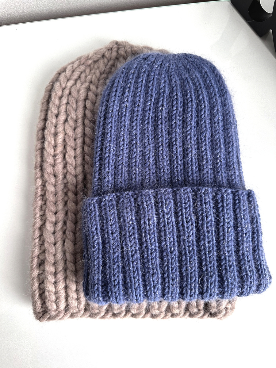 MIRA – ręcznie robiona czapka beanie merino + moher i jedwab 13 dżins