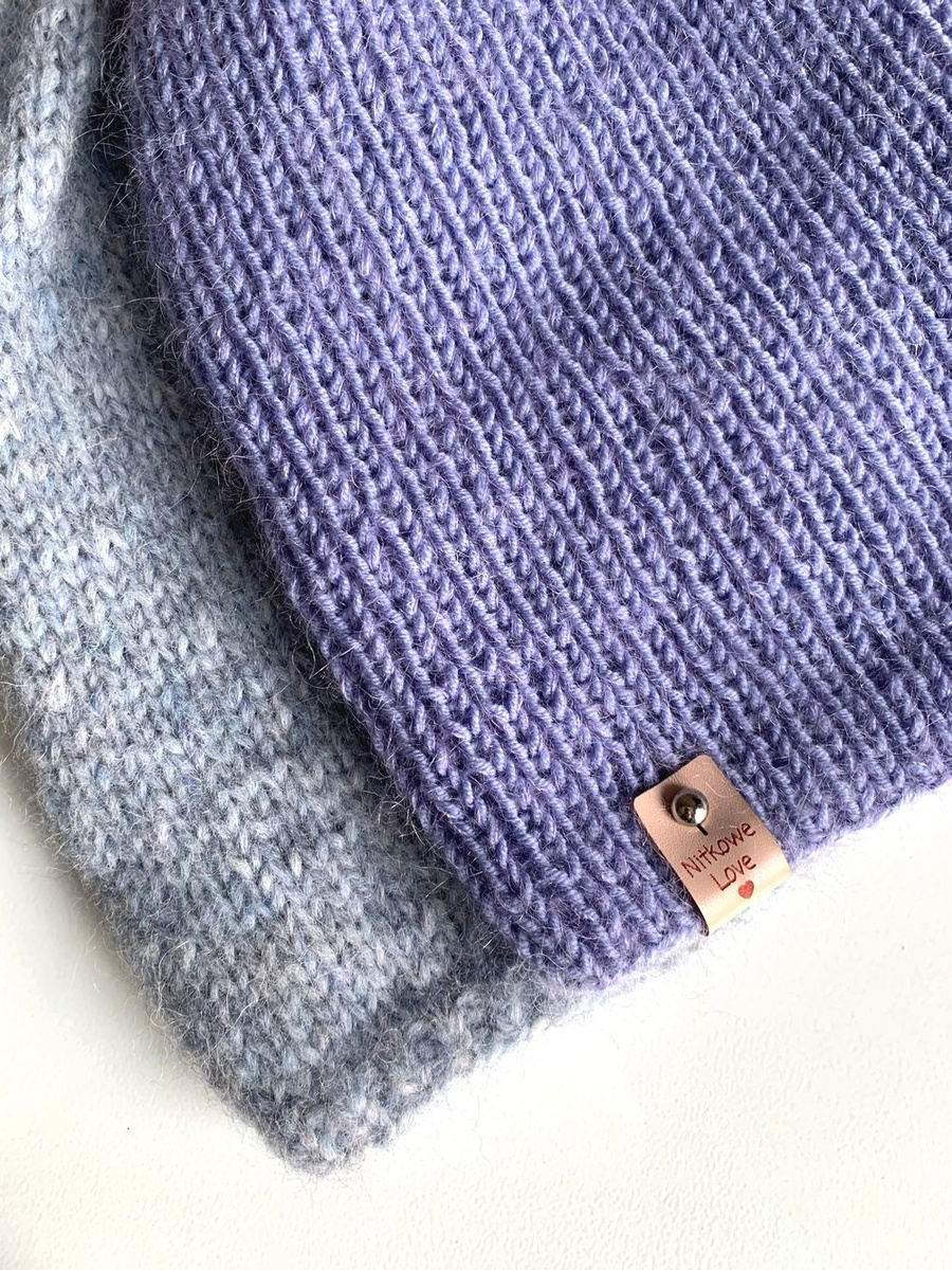 Handmade women's hat AUREA 100% Baby Merino plus mohair and silk 25/11 Lavender