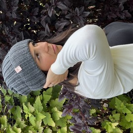 HELLI – czapka beanie wywijana z wełny baby merino 20 Ciemny szary