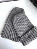 HELLI – wywijana czapka z wełny baby merino 19 Szary