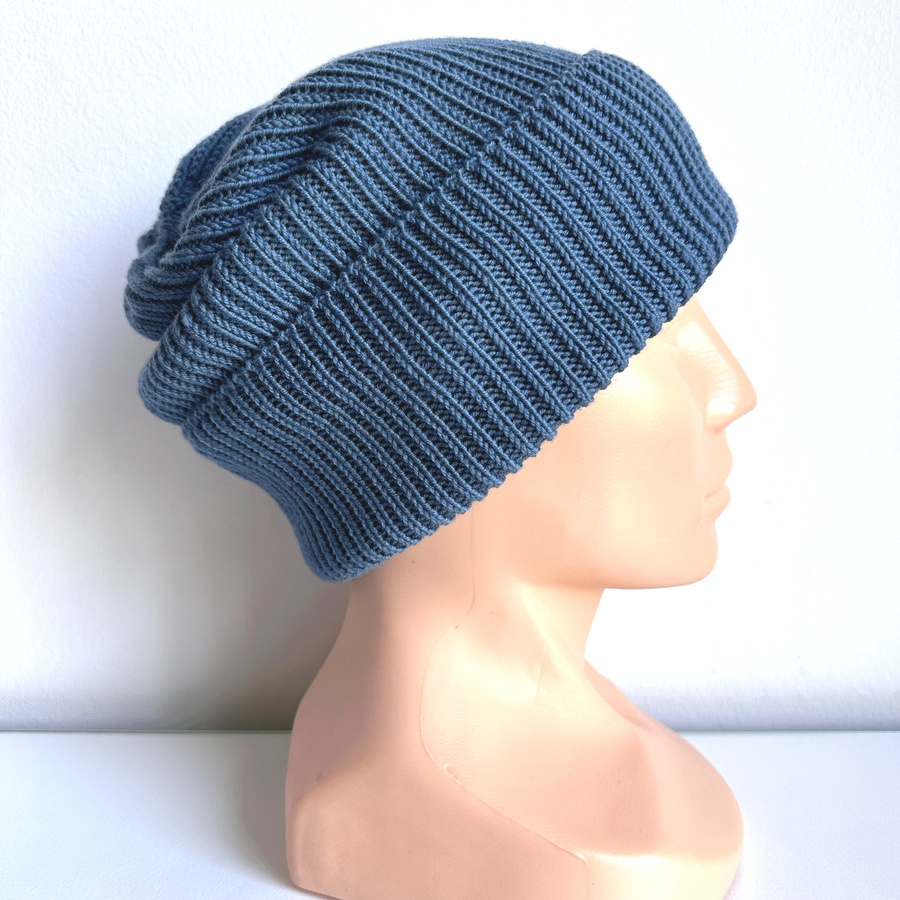 VARELLA – czapka beanie z wełny merino 100% baby merino 42 Petrol zimowa