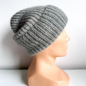 AUREA G – ręcznie robiona czapka beanie merino + moher i jedwab 940/4400 Szary Pył