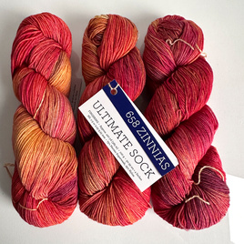 Ręcznie farbowana włóczka Malabrigo ULTIMATE SOCK merynos z nylonem US658 Zinnias N
