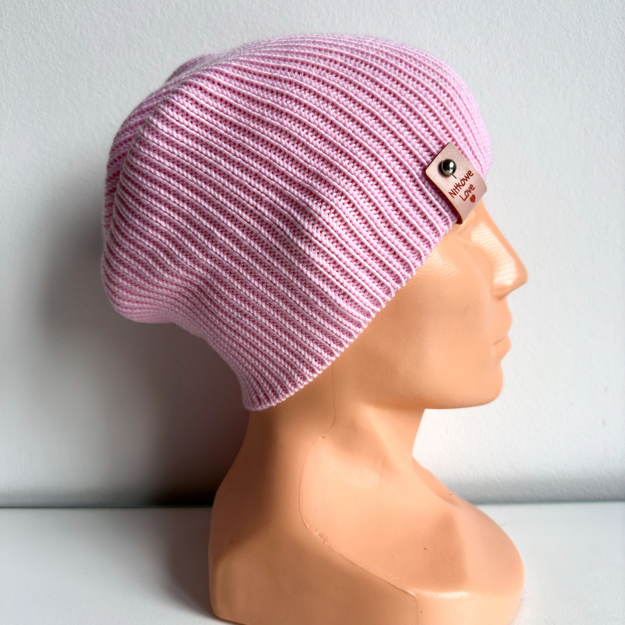 VARELLA – czapka z wełny merino 100% Baby Merino 05 Jasny Róż, cienka beanie jesienno-wiosenna