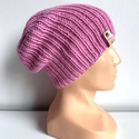 NANA – czapka beanie z wełny baby merino 07 różowy