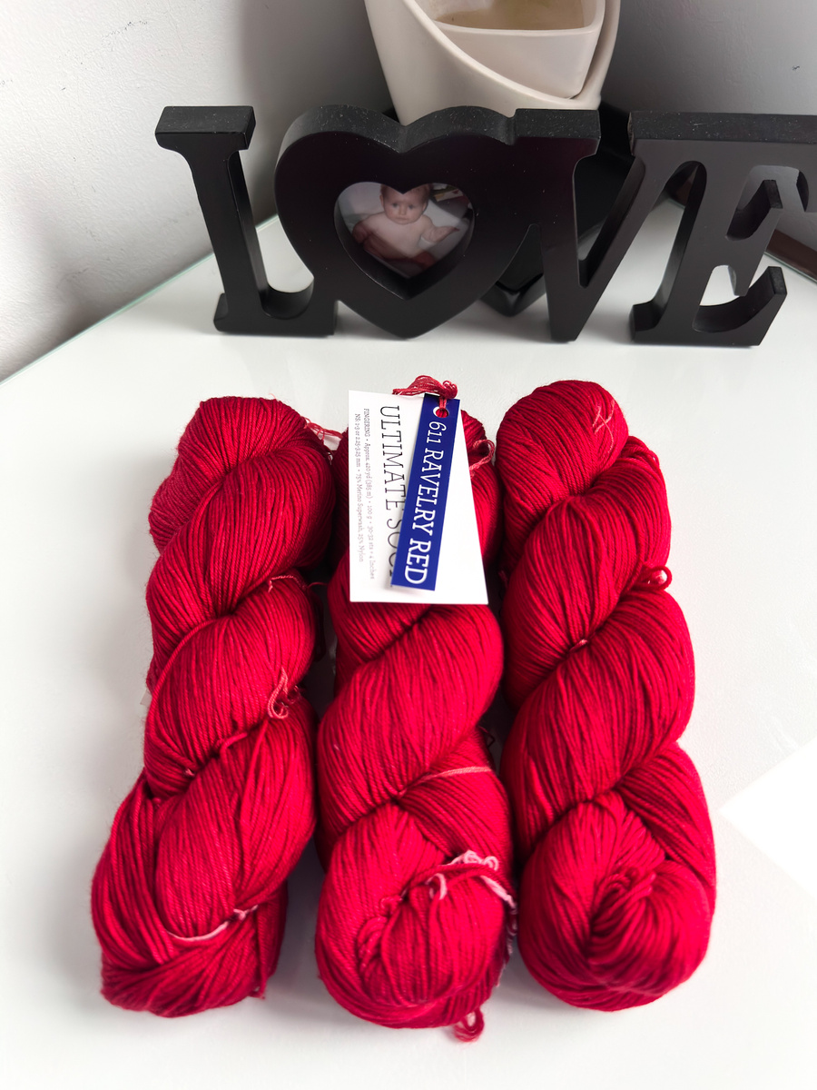 Ręcznie farbowana włóczka Malabrigo ULTIMATE SOCK merynos z nylonem US611 Ravelry Red