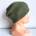 VARELLA Beanie-Mütze mit Umschlag 100% Baby-Merinowolle 38 Oliv