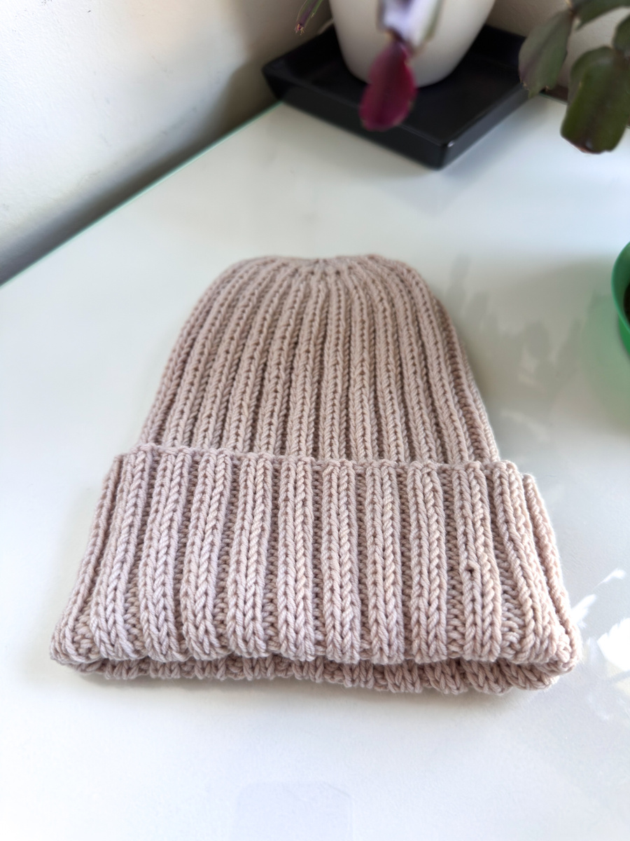 HELLI – czapka merino beanie wywijana 100% baby merino 59 pszeniczny