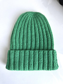 HELLI Mütze mit Umschlag aus Merinowolle 100% Baby Merino 31 jaskrawozielony Unisex