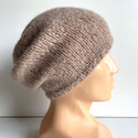CHMURKA Handgemachte Beanie-Mütze aus Alpaka 34 Różowy Marmur