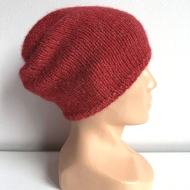 CHMURKA – czapka beanie z alpaki damska 25 malinowy