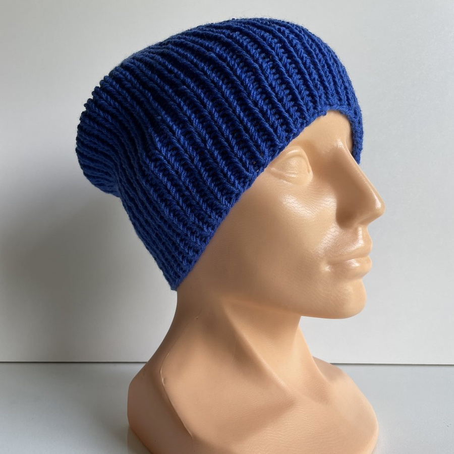 NANA – czapka beanie z wełny baby merino 33 jaskrawoniebieska
