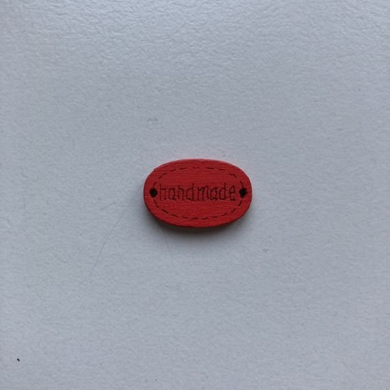 Guzik drewniany Handmade 1,8 cm czerwony