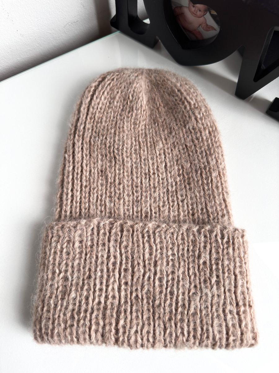 MORGANA – ręcznie robiona czapka damska alpaka + jedwab 2020/04 Jasny Nugat