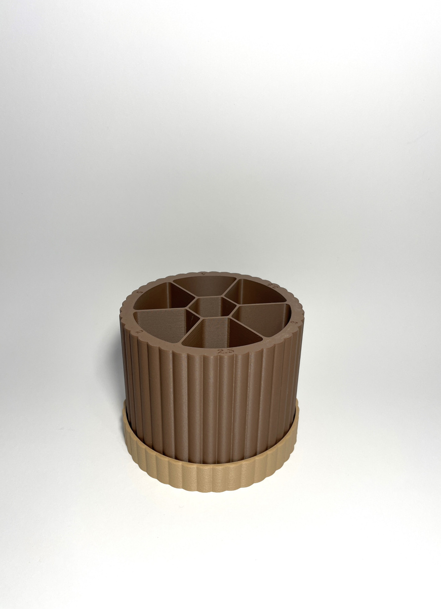 Spin & Sort Dreh-Organizer für Häkelnadeln, Stifte, Pinsel –Schokolade Milchkaffee