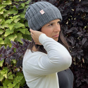 HELLI – czapka beanie wywijana z wełny baby merino 20 Ciemny szary