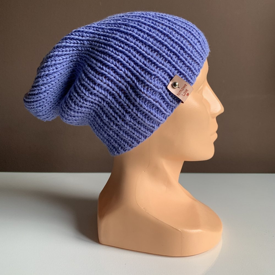 NANA – czapka beanie z wełny 100% Baby Merino 25 Lawenda