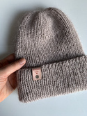 AUREA – ręcznie robiona czapka beanie wełniana merino z moherem damska/dziecięca 23/20 Jasny Beż