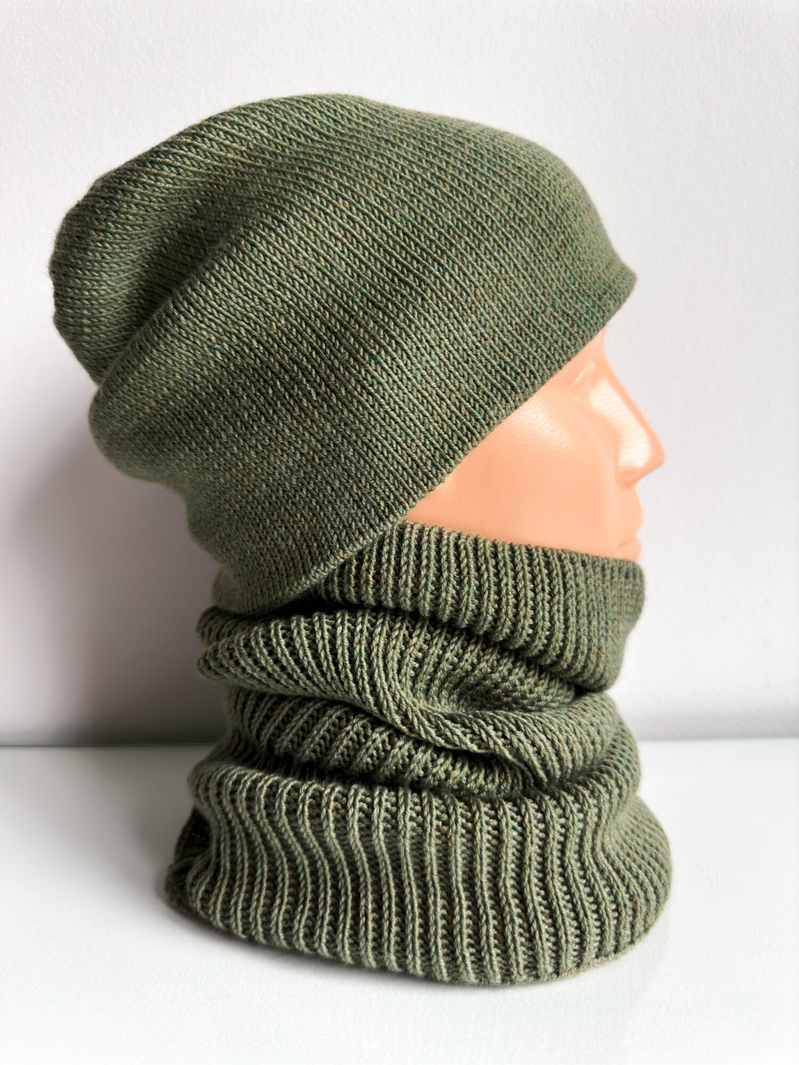 Ręcznie robiony KOMIN VARELLA 100% Baby Merino 38 Oliwka