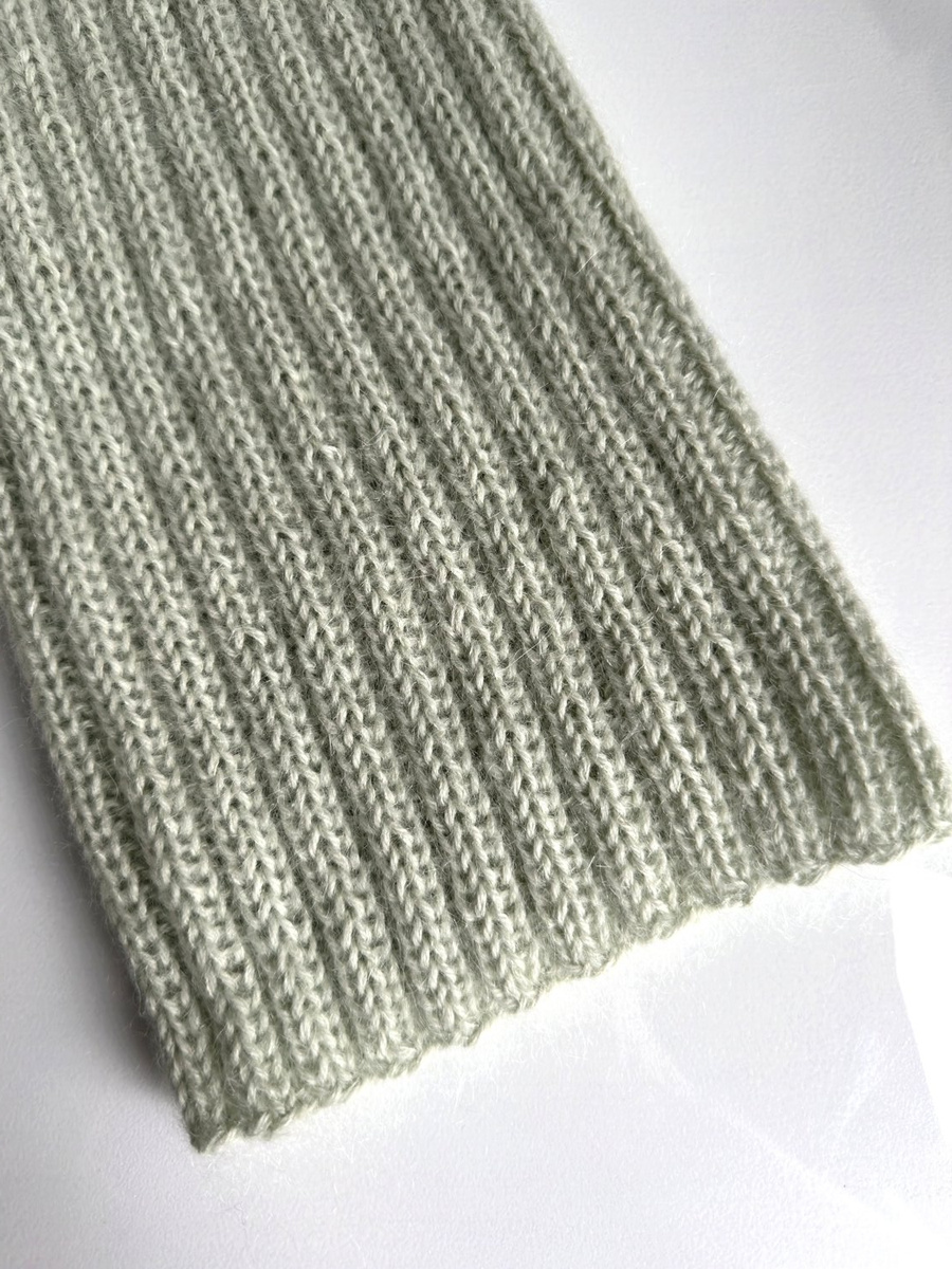 MARGARET – czapka beanie alpaka + moher i jedwab 9030/47 Lody Pistacjowe