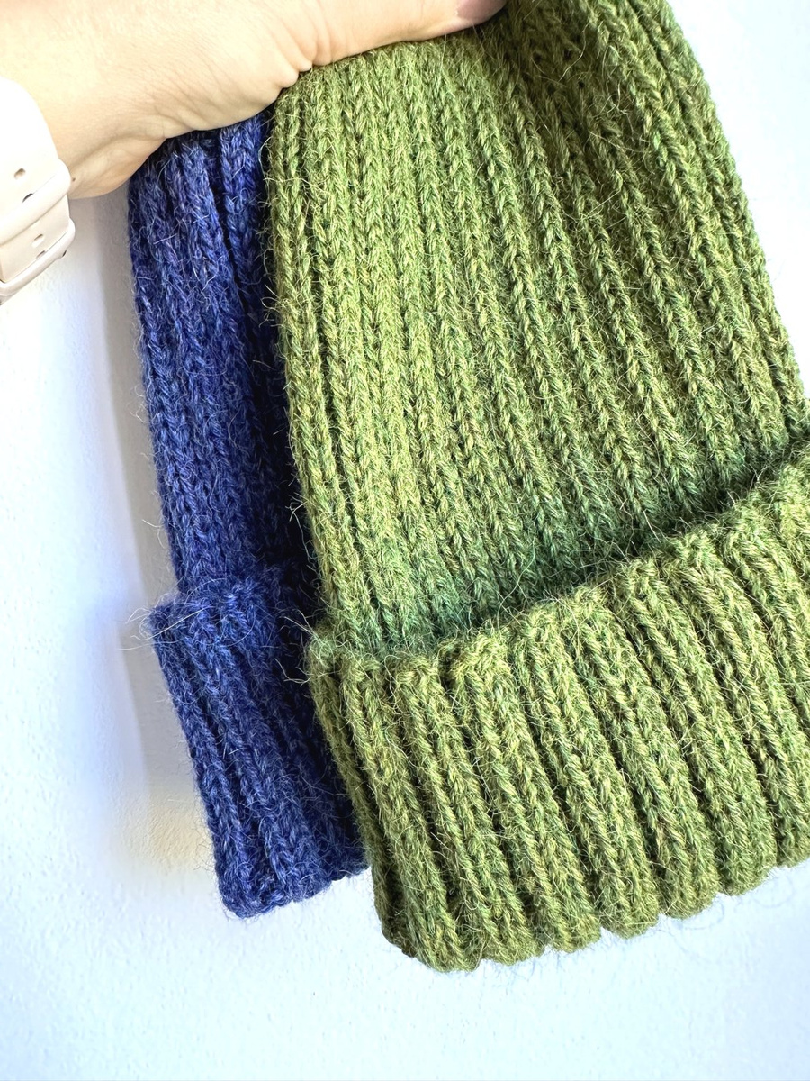 LAURIN Turn-Up Beanie 100% Alpaca 7238 zielona trawa