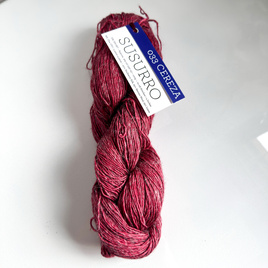 Ręcznie farbowana włóczka Malabrigo SUSURRO jedwab, len i merynos SUS033 Cereza