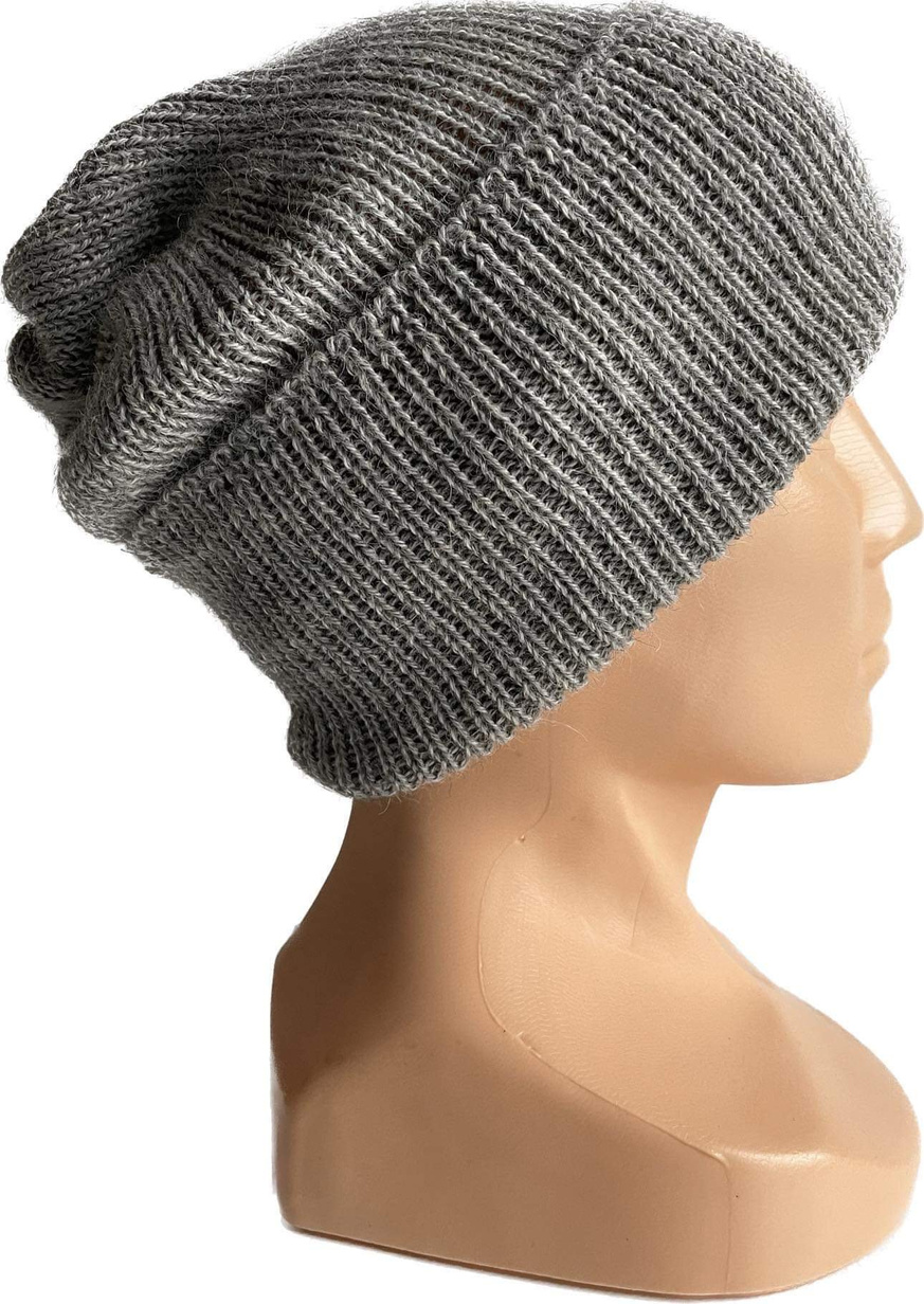 HELEN – czapka wywijana z 100% alpaki 501 jasny szary