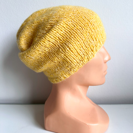CHMURKA – czapka beanie z alpaki ręcznie robiona 40 lemoniada