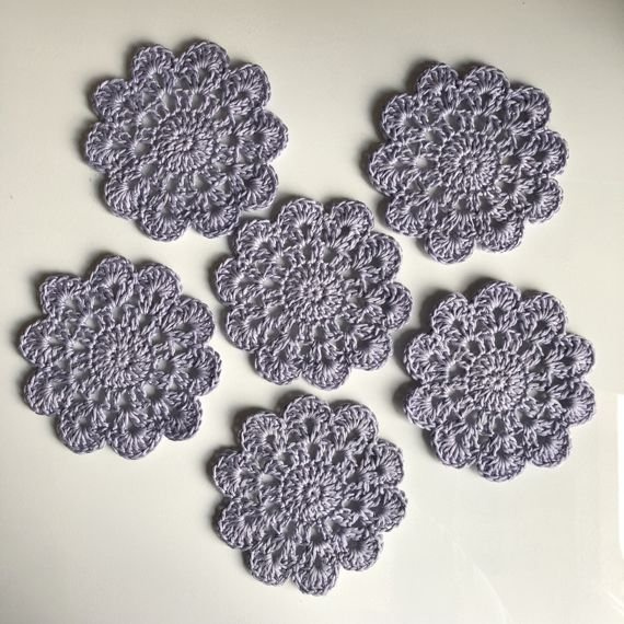 Urocze podkładki z bawełny - komplet 6 sztuk Lawenda