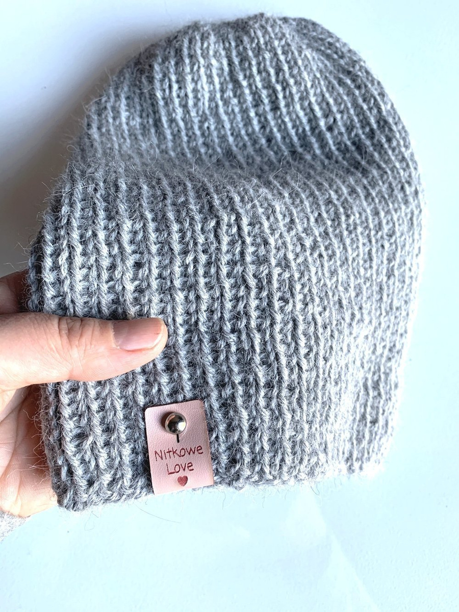 KIARA – czapka z alpaki 100% beanie 501 jasny szary damska zimowa