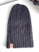 MARGARET – ręcznie robiona czapka beanie alpaka + moher z jedwabiem damska 8903/02 Czarny