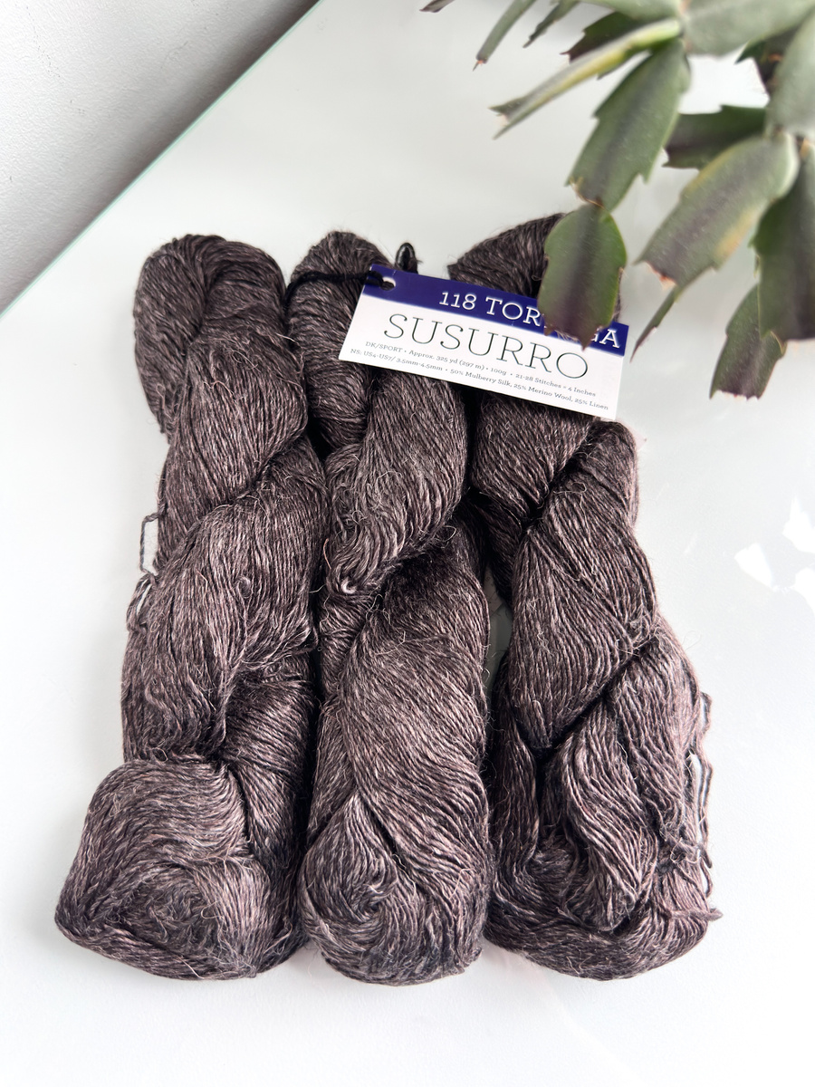 Ręcznie farbowana włóczka Malabrigo SUSURRO jedwab, len i merynos SUS118 TORTUGA