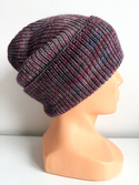 Czapka wywijana HELEN 100% Alpaka ręcznie farbowana fioletowa