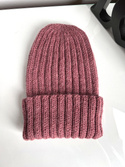 LAURIN Turn-Up Beanie 100% Alpaca 9024 ciemny blush
