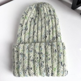DAISY – czapka beanie ręcznie farbowana baby merino + moher i jedwab 467 Kaktus