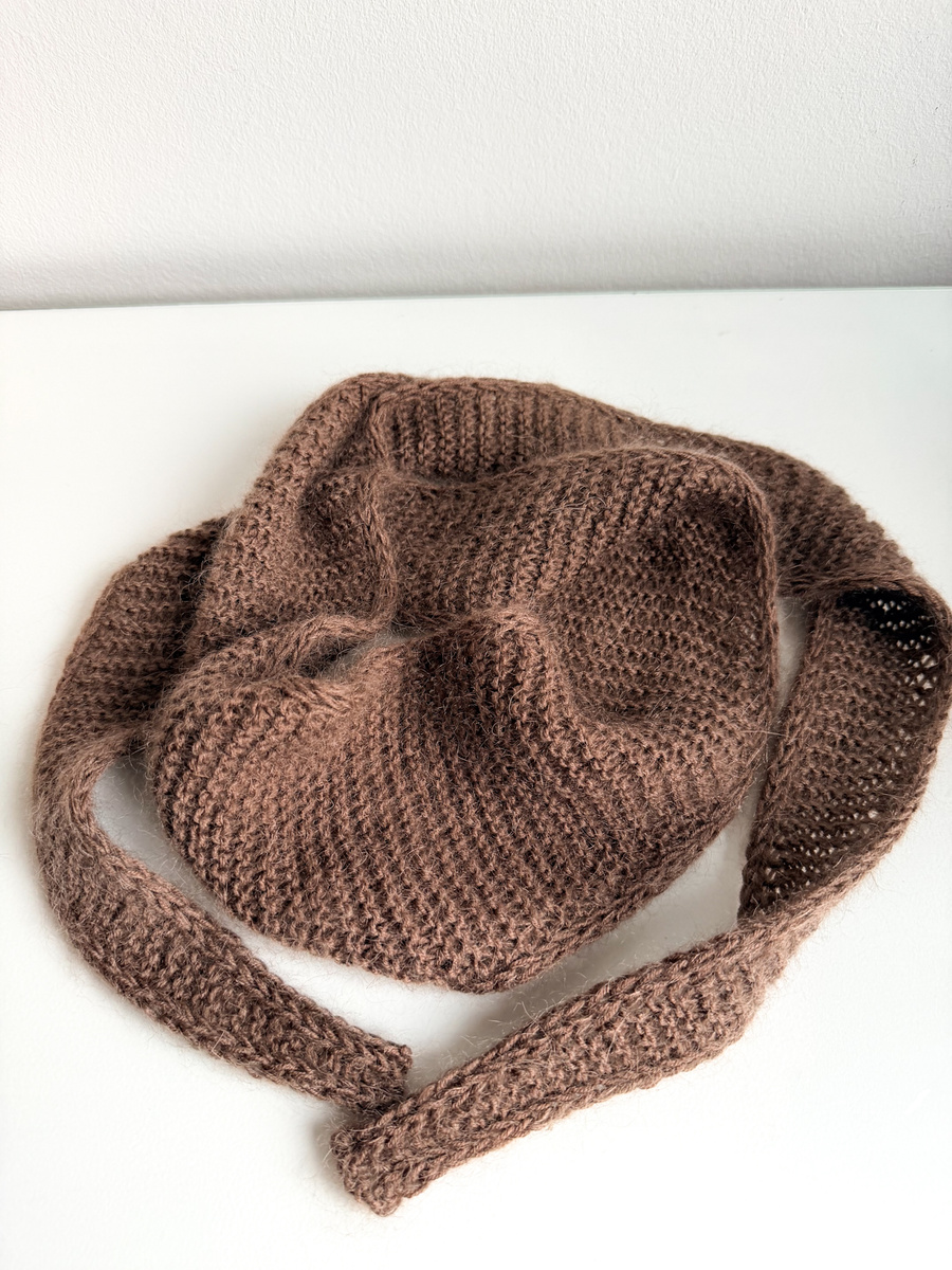 Słodki szalik, apaszka Baby Merino + moher i jedwab AUREA Nitkowe Love 62/15 średni brąz