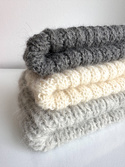 MARGARET Handmade Turn-Up Beanie Alpaca Mohair and Silk 100/01 Ecru