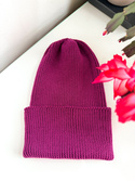Beanie czapka z wełny merino VARELLA 100% Baby Merino 34 Wrzos