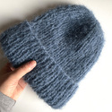 WATA CUKROWA – czapka z alpaki damska 07 jeans niebieski