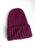 MARGARET Handmade Beanie Alpaca Mohair and Silk 9045 Rubinowy